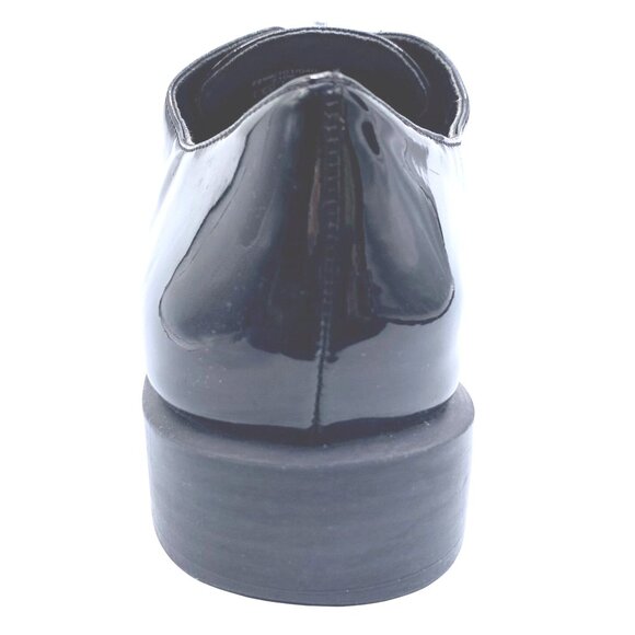 Zara TRF Women's Blucher Black Patent Leather Zip Oxford US 6.5 E 37 Minimalist - Picture 7 of 10